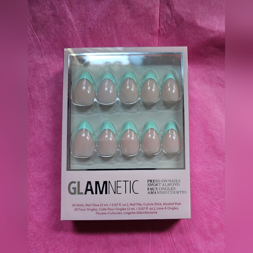 Glamnetic Pistachio French Tip Press-On Nails Short Almond.